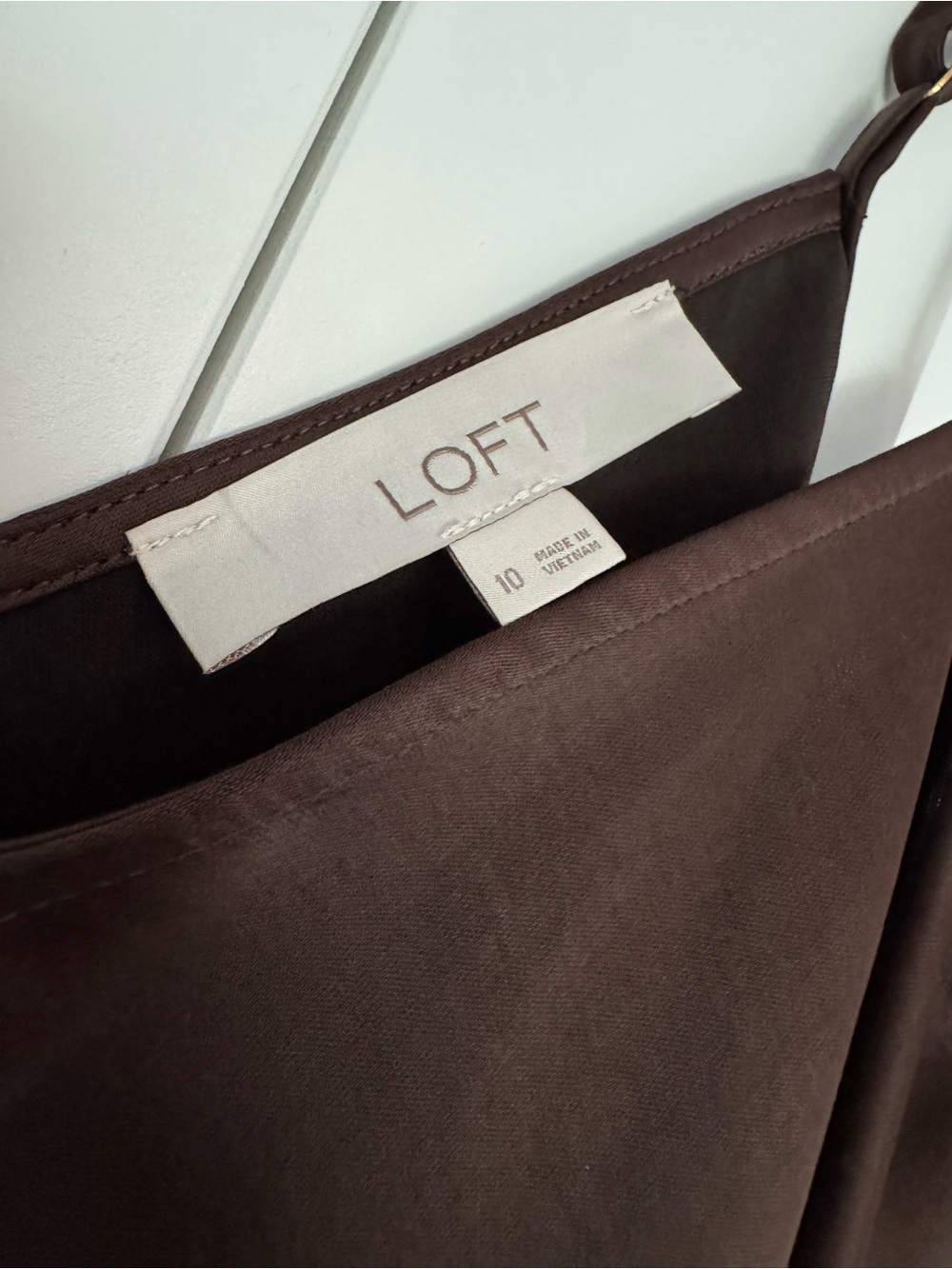 Satin Bias Slip Midi Dress in Chocolate Brown- Size 10 - Picture 5 of 5